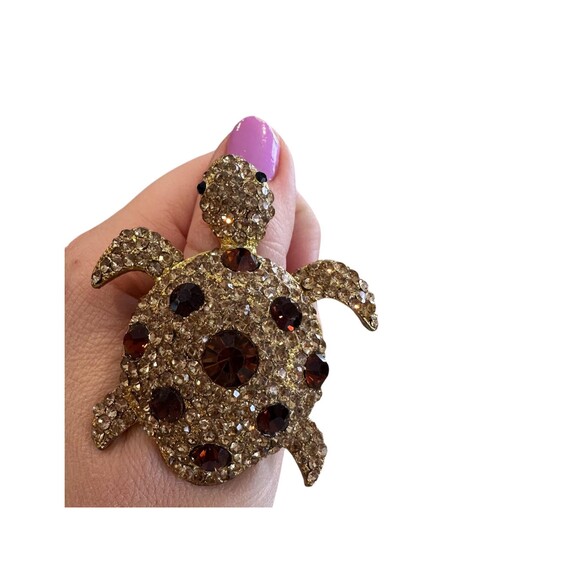 Jewelry - Turtle Ring Statement Sea Turtle Rhinestone Sparkling Ring Adjustable